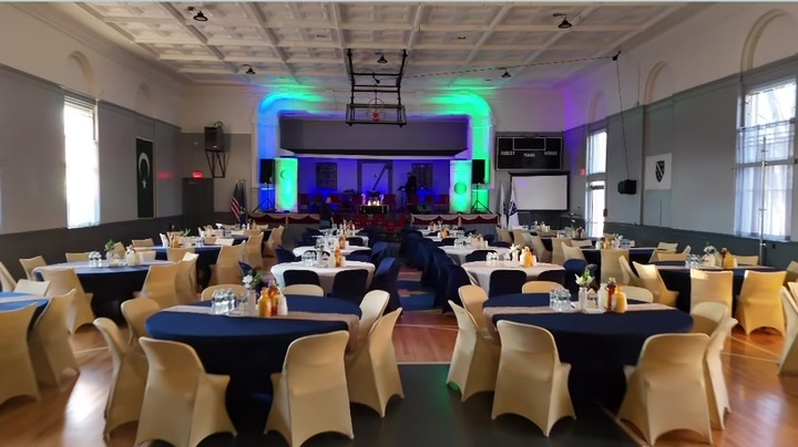 Event hall seating and dance floor